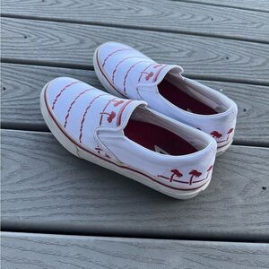 In-N-Out Burger Slip On Sneakers White Red Palm Print Size 7 men/8.5 women